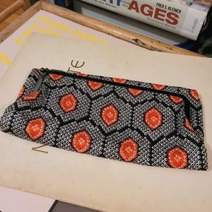 Vintage fold over clutch MCM geometric pattern